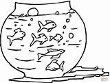 Fish Tank Coloring Pages Aquarium Clipart Kids Color Printable sketch template