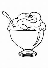Ice Cream Clip Clipart Coloring Cup Sundae Cliparts Pages Bowl Drawing Cartoon Line Peanut Butter Jelly Sunday Cone Coffee Peanuts sketch template