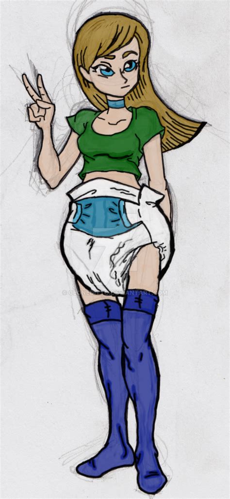 random diaper girl colored  cloneditto  deviantart