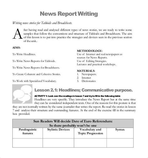newspaper report format editable  york times newspaper template