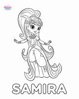 Shine Shimmer Coloring Pages Samira Princess sketch template