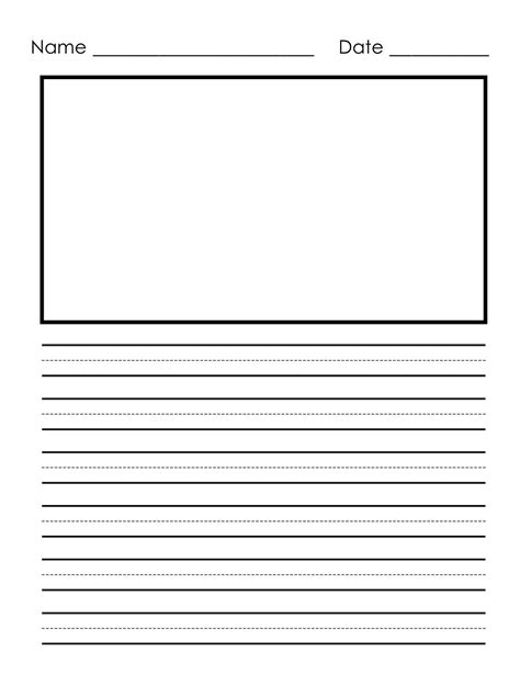 printable writing paper  picture box   inventive ruby website