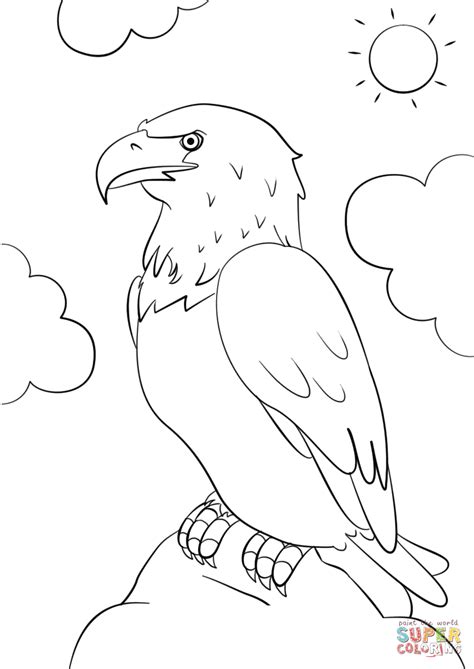 gambar cartoon bald eagle coloring page  printable pages click