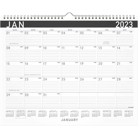 glance contemporary  monthly wall calendar medium