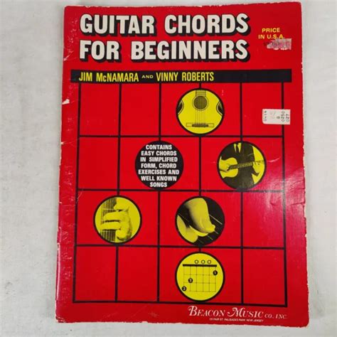 guitar chords  beginners  chords vintage sheet  jim mcnamara  picclick