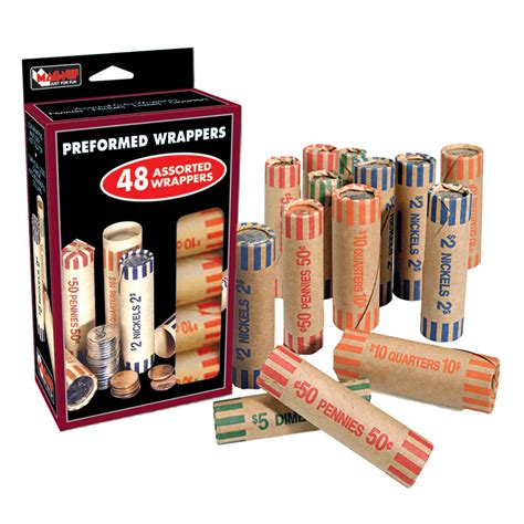 magnif  assorted coin tubes preformed wrappers  tubes