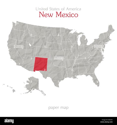 united states  america map   mexico territory  paper