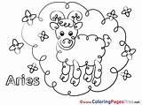 Aries Birthday Coloring Colouring Children Happy Pages Sheet Title sketch template