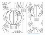 Festival Chinese Moon Lanterns Coloring Lantern Autumn Mid Craft Pages Year Kids Activities Crafts Paper Lunar Printable Color Pattern Diy sketch template