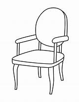 Chair Coloring Pages Clipart Clip Armchairs Chairs Color Printable School Template sketch template