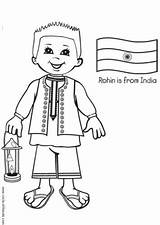 India Coloring Rohin Children Flag Indian Pages Kids Edupics Around Clothing Printable Costume Worksheets Sheets sketch template