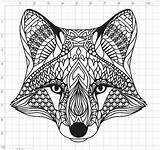 Mandala Fox Svg Coloring Pdf Pages Etsy Dxf Eps Studio Style Cut Animal Foxes Mandalas Printable sketch template
