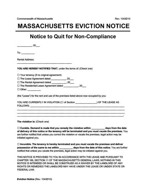 navigating  process  eviction notice  massachusetts