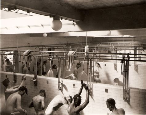Pithead Baths National Coal Board Uk C1955 Men In Shower Vintage