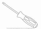 Screwdriver Slotted sketch template