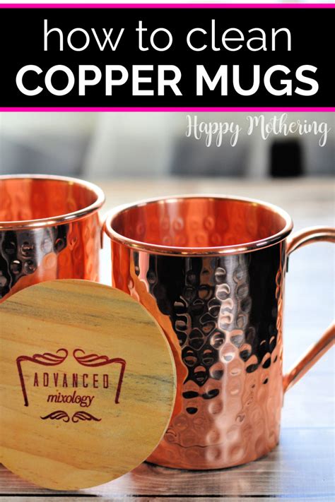 clean copper mugs happy mothering