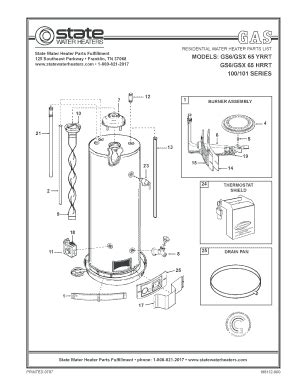 fillable  state water heater parts fulfillment fax email print pdffiller