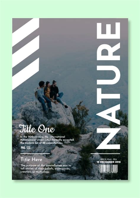 minimalist explore nature magazine cover templates  design wepik