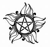 Protection Demonic Possession Anti Pentacle Spn Pentagram Wiccan Svg Findtattoodesign sketch template