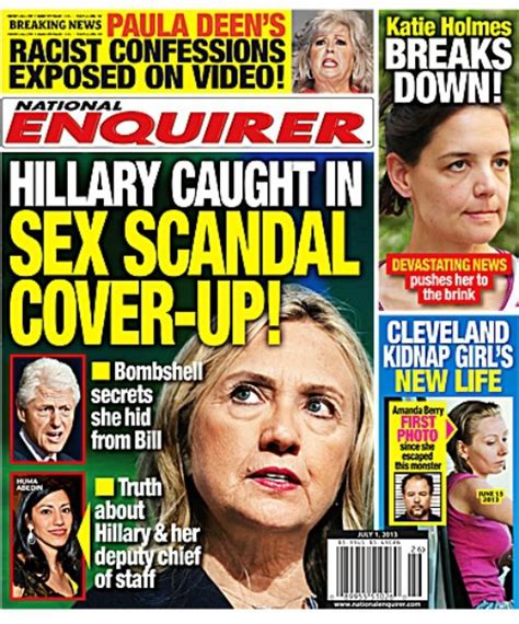 hillary clinton in sex scandal cover up national enquirer photo