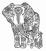 Mandalas Elefantes Mewarnai Elefante Gajah Dewasa Adolescentes Murid sketch template