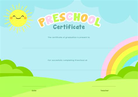 images   printable kindergarten graduation certificate