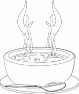 Soup Coloring Pages Bowl Food Drawing Color Printable Getdrawings Stone Related Warms Choose Board Getcolorings sketch template