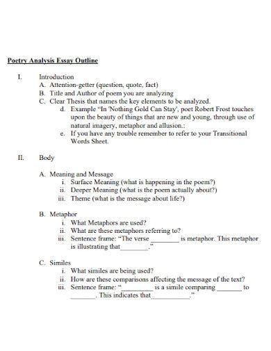 analysis paper outline  examples format  examples