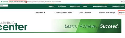 log   learn platform icc support portal