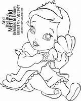 Disney Coloring Baby Princess Pages Ariel Popular sketch template