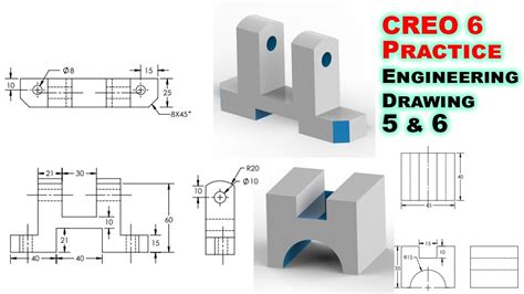 engineering part modeling  creo practice sheet    youtube