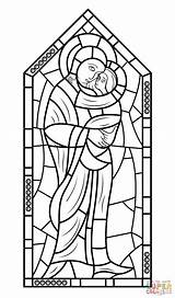 Coloring Stained Glass Mary Pages Jesus Mother Windows Window Virgin Printable Supercoloring Patterns Christmas Drawing Lloyd Wright Frank Birth Book sketch template