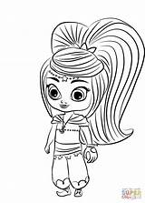 Shimmer Shine Coloring Pages Leah Printable Getcolorings Color sketch template