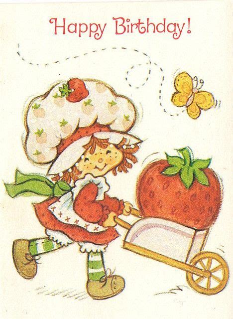 small birthday card strawberry shortcake cartoon strawberry