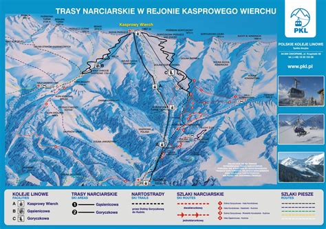 mapa tras kasprowy wierch narty  snowboard skigopl