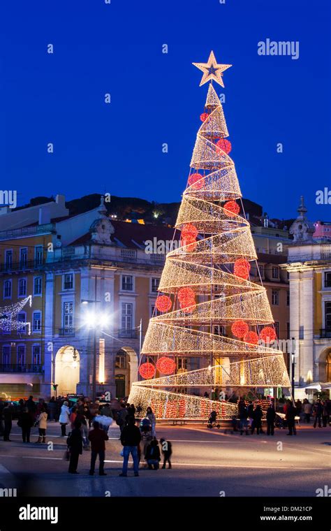 christmas tree  praca  comercio lisbon portugal europe stock photo  alamy