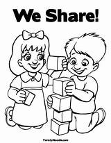 Coloring Playing Pages Kids Children Helping Others Play Preschool Friendship Drawing Printable Sharing Sheets Games Blocks Colouring Social Friends Color sketch template