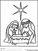 Nativity Coloring Scene Christmas Pages Jesus Simple Drawing Manger Kids Clipart Line Drawings Printable Baby Print Painting Sheets Bible Sheet sketch template