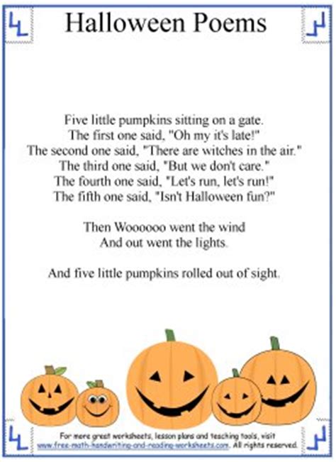 halloween poems calendar page