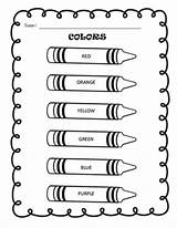 Spanish Worksheet Crayon English Color Printable Worksheets Kids Colors Coloring Learning Pages Preschool Class Kindergarten Teacherspayteachers Rainbow Pre Printables French sketch template