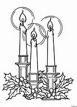 Coloring Pages Christmas Candles sketch template