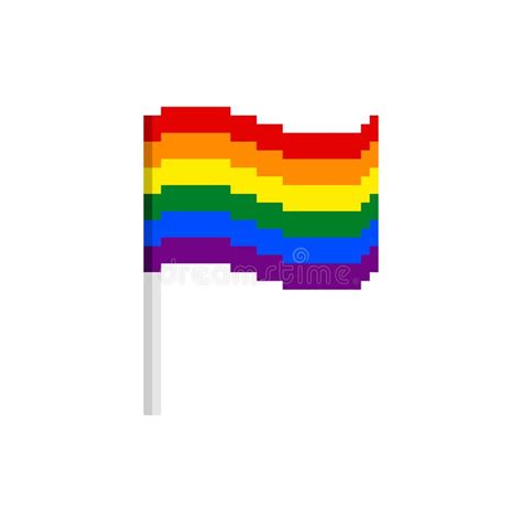 Lgbt Pixel Flag Pixelated Banner Lesbian Gay Bisexual And Tr Stock