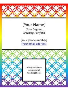 cda cover page ideas teaching portfolio teacher portfolio page