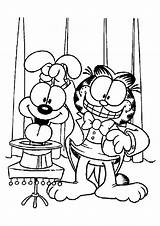 Garfield Coloring Pages Odie Printable Cartoons Parentune Worksheets sketch template