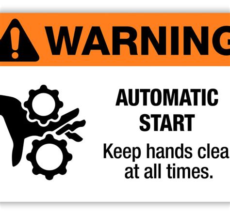 warning automatic start label phs safety