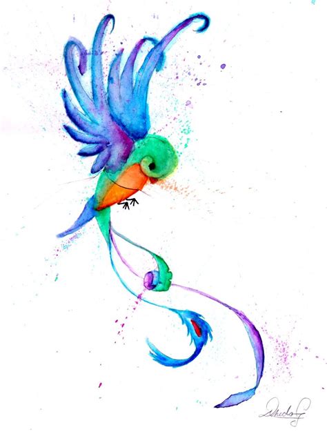 tattoo watercolor quetzal bird acuarela madebyme tatuaje de quetzal