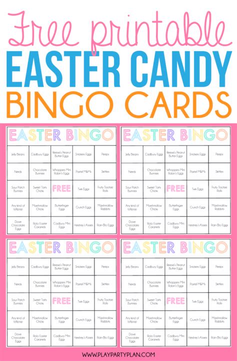 printable easter bingo cards   sweet easter play party plan