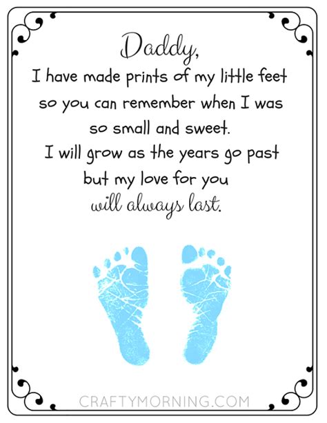 fathers day footprint poem printable  moms
