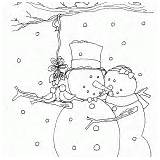 Snowmen Coloring Two Pages sketch template