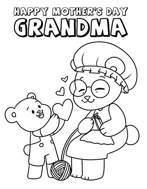 printable happy mothers day grandma coloring pages
